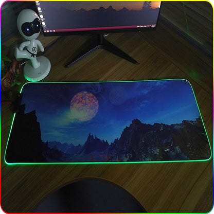 300x800x4mm F-01 Rubber Thermal Transfer RGB Luminous Non-Slip Mouse Pad(Brontosaurus) - Mouse Pads by PMC Jewellery | Online Shopping South Africa | PMC Jewellery | Buy Now Pay Later Mobicred