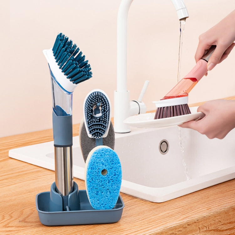 Kitchen Oil Dirty Pan Brush Can Add Detergent Sponge Brush Long Handle Cleaning Brush(Gray) - Cleaning Tools by PMc TechLife | Online Shopping South Africa | PMc TechLife | Buy Now Pay Later Mobicred