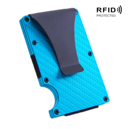 Carbon Fiber Wallet Metal RFID Bank Card Holder(Blue) - Antimagnetic RFID Package by PMC Jewellery | Online Shopping South Africa | PMC Jewellery | Buy Now Pay Later Mobicred