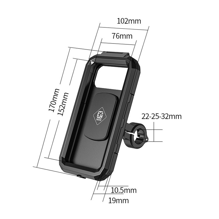 Kewig Bicycle Motorcycle Waterproof Box Mobile Phone Bracket Riding Touch Mobile Phone Fixed Seat(M18S-B1 Small Handlebar Installation) - Holder by Kewig | Online Shopping South Africa | PMC Jewellery | Buy Now Pay Later Mobicred