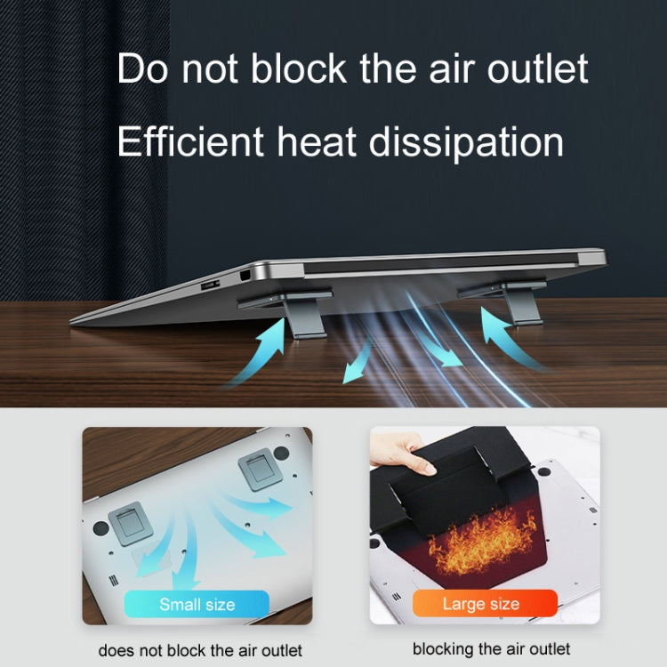 Oatsbasf 03321 Notebook Computer Invisible Height Increase Bracket Desktop Folding Storage Radiator(Silver) - Laptop Stand by PMC TechLife | Online Shopping South Africa | PMC TechLife | Buy Now Pay Later Mobicred