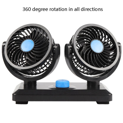 Car Fan Portable Mini Adjustable Car Double-Headed Electric Fan, Colour: Blue USB Universal - Heating & Fans by PMC Jewellery | Online Shopping South Africa | PMC Jewellery | Buy Now Pay Later Mobicred