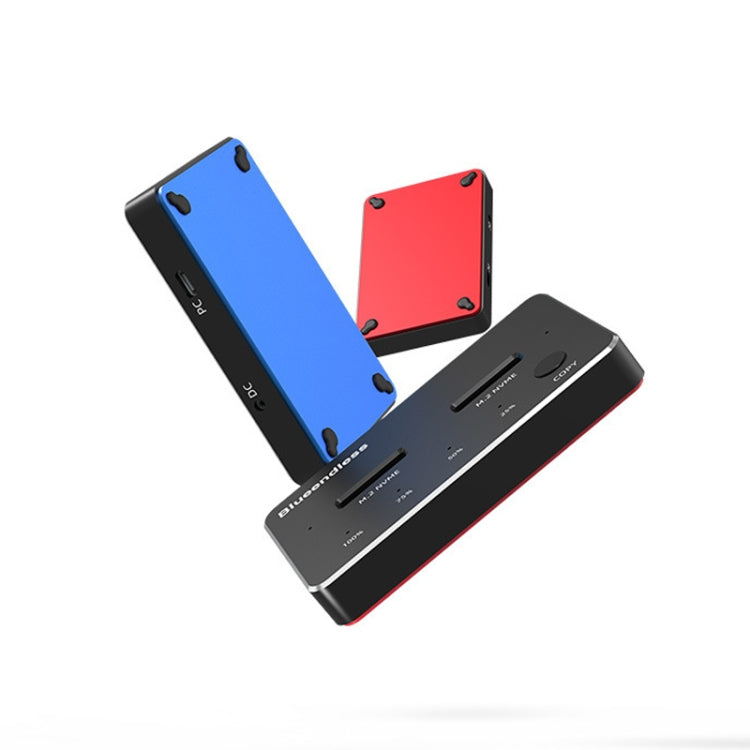 Blueendless M.2 Double Disk Mobile Hard Disk Base SATA / NVME Solid State Hard Disk Box, Colour: M.2 SATA (Gray + Blue) - HDD Enclosure by Blueendless | Online Shopping South Africa | PMC TechLife