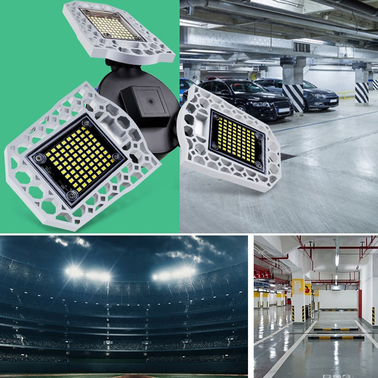 100W LED Industrial Mining Light Waterproof Light Sensor Folding Tri-Leaf Garage Lamp(White Light) - Special Engineering Lighting by PMc TechLife | Online Shopping South Africa | PMc TechLife | Buy Now Pay Later Mobicred