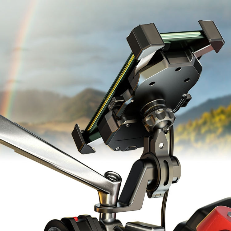 Kewig Motorcycle Outdoor Riding Four-Claw Fixed Mobile Phone Bracket QC3.0 Fast Charging Waterproof Holder(M11-B) - Holder by Kewig | Online Shopping South Africa | PMC Jewellery | Buy Now Pay Later Mobicred