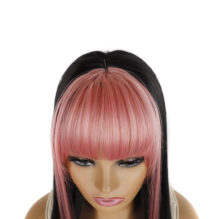 Color Bleaching And Dyeing Double Sideburns With Bangs Long Straight Hip-Hop Wig(Rice White Bleaching Black) - free shipping - PMC TechLife - Order now!
