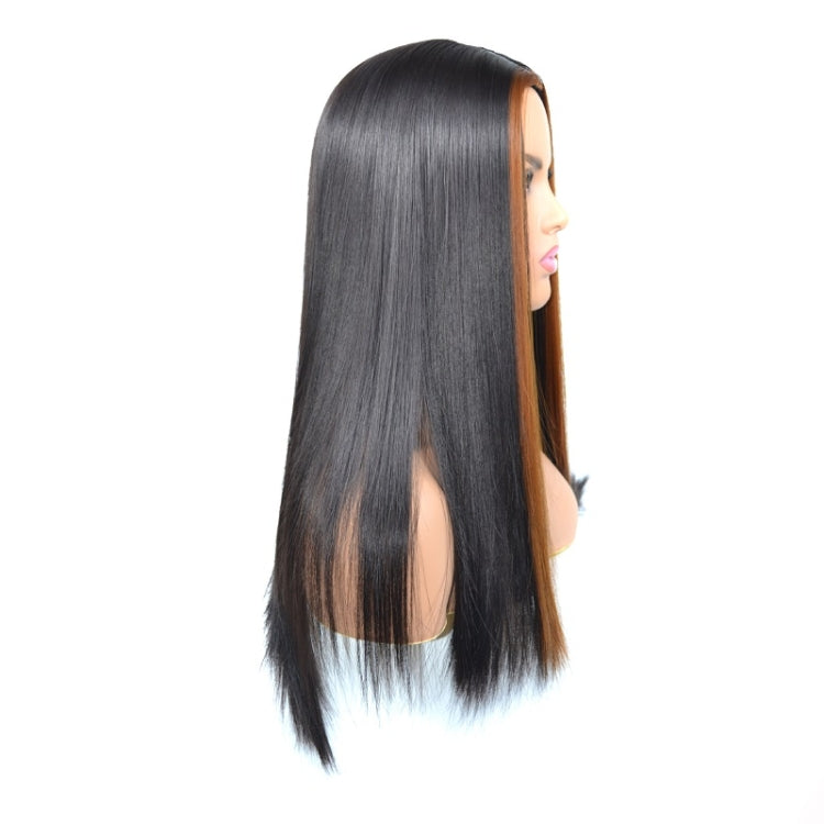 Women Medium Haircut Bleaching And Dyeing Long Straight Wigs(Black Brown) - free shipping - PMC TechLife - Order now!