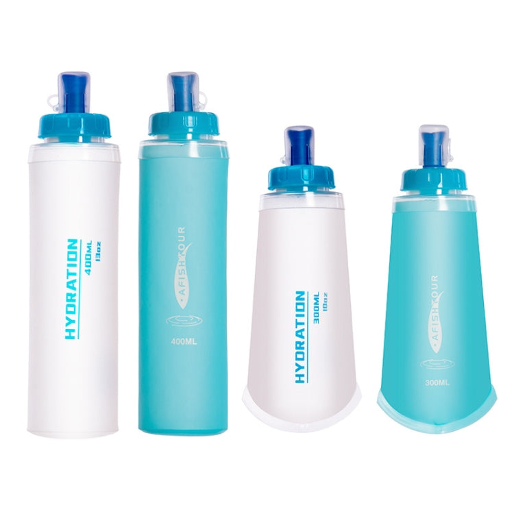 AFISHTOUR TPU Outdoor Sports Soft Water Bag Marathon Water Bottle Folding Water Bag, Capacity: 400ml (Blue) - Kettles by AFISHTOUR | Online Shopping South Africa | PMC Jewellery