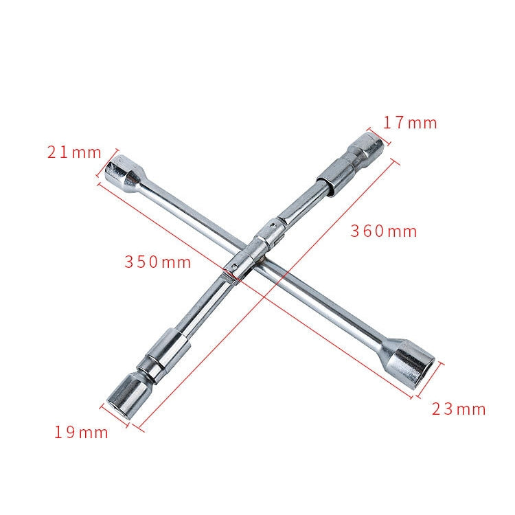 350mm Folding Cross Sleeve Car Tire Wrench, Specification: 17/19/21/23mm - Tire Repair & Installation Tools by PMC TechLife | Online Shopping South Africa | PMC TechLife | Buy Now Pay Later Mobicred
