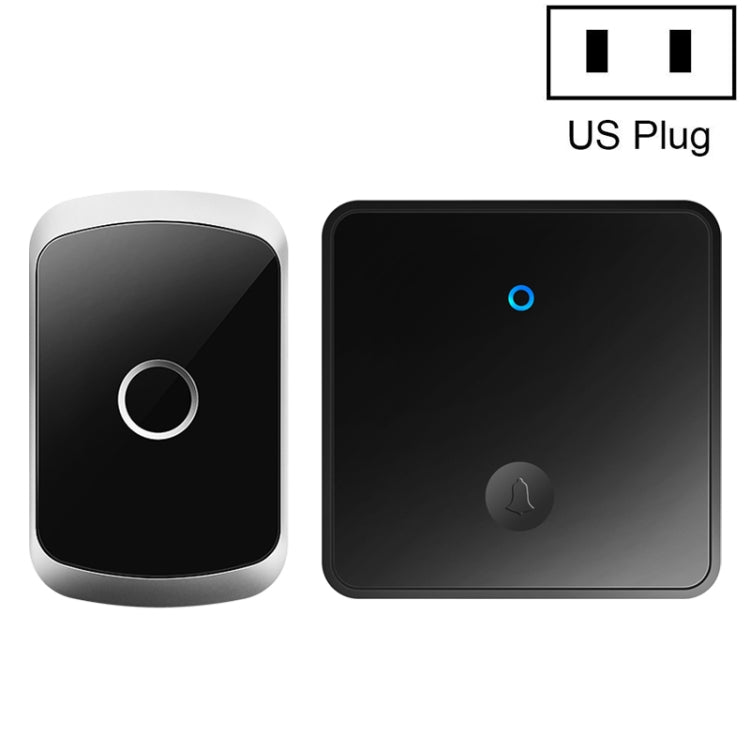 CACAZI FA50 1 For 1 Push-button Self-generating Wireless Doorbell, Plug:US Plug(Black) - Wireless Doorbell by CACAZI | Online Shopping South Africa | PMC TechLife | Buy Now Pay Later Mobicred