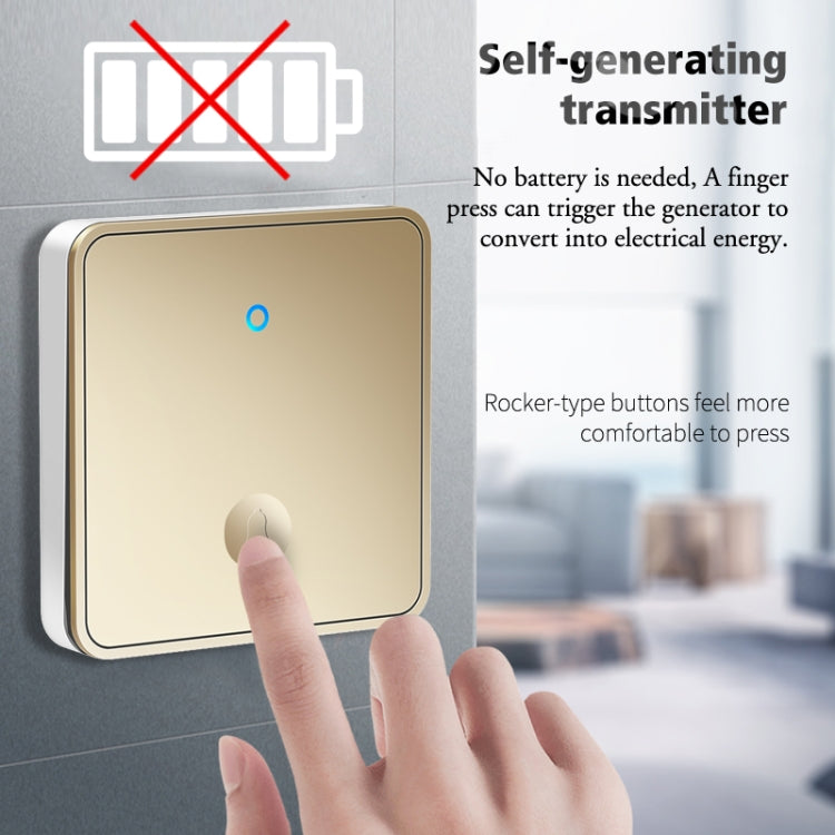 CACAZI FA50 1 For 1 Push-button Self-generating Wireless Doorbell, Plug:US Plug(Gold) - Wireless Doorbell by CACAZI | Online Shopping South Africa | PMC TechLife | Buy Now Pay Later Mobicred