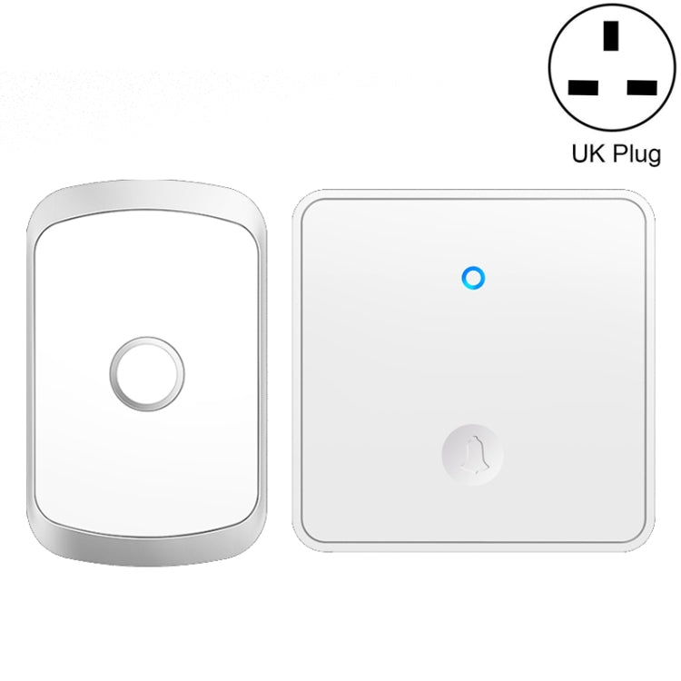 CACAZI FA50 1 For 1 Push-button Self-generating Wireless Doorbell, Plug:UK Plug(White) - Wireless Doorbell by CACAZI | Online Shopping South Africa | PMC TechLife | Buy Now Pay Later Mobicred