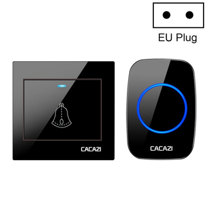 CACAZI H10 1 For 1 Wireless Smart Doorbell without Battery, Plug:EU Plug(Black) - Wireless Doorbell by CACAZI | Online Shopping South Africa | PMC Jewellery | Buy Now Pay Later Mobicred