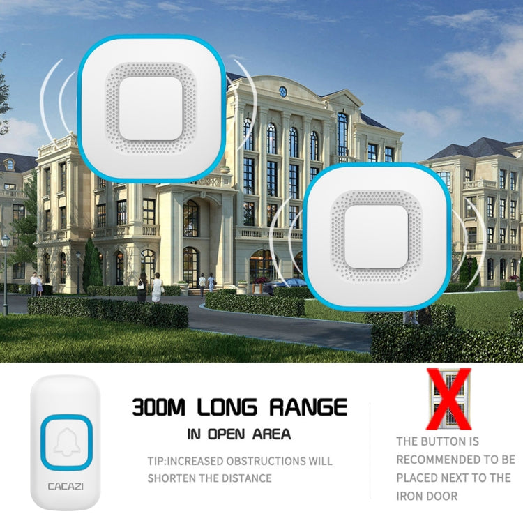 CACAZI V028F Wireless Music Doorbell without Battery, Plug:US Plug(White) - Wireless Doorbell by CACAZI | Online Shopping South Africa | PMC TechLife | Buy Now Pay Later Mobicred