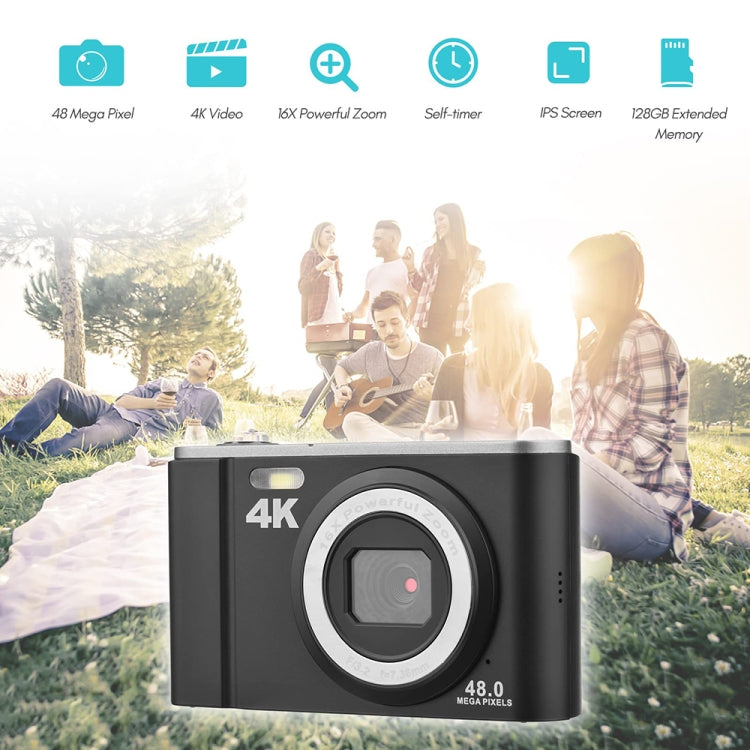 DC303A 2.8-Inch 4K 16X Zoom HD Digital Camera Mini Children Photography Camera UK Plug(Black) - Children Cameras by PMC Jewellery | Online Shopping South Africa | PMC Jewellery | Buy Now Pay Later Mobicred