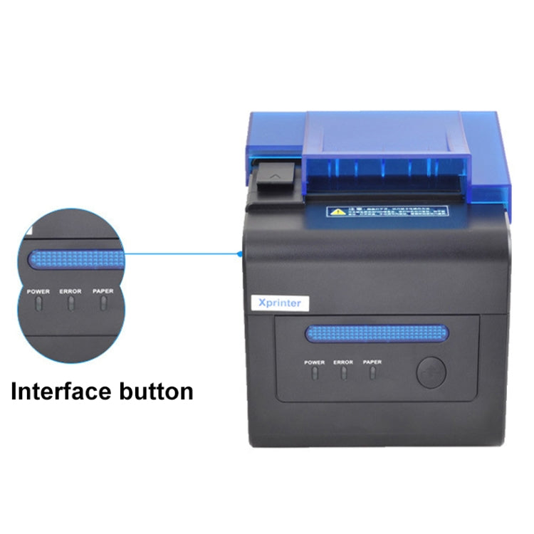 Xprinter XP-C300H 80mm Sound And Light Alarm Store Cashier Rreceipt Thermal Printer, Spec: USB+COM+LAN(UK Plug) - Printer by Xprinter | Online Shopping South Africa | PMC Jewellery | Buy Now Pay Later Mobicred