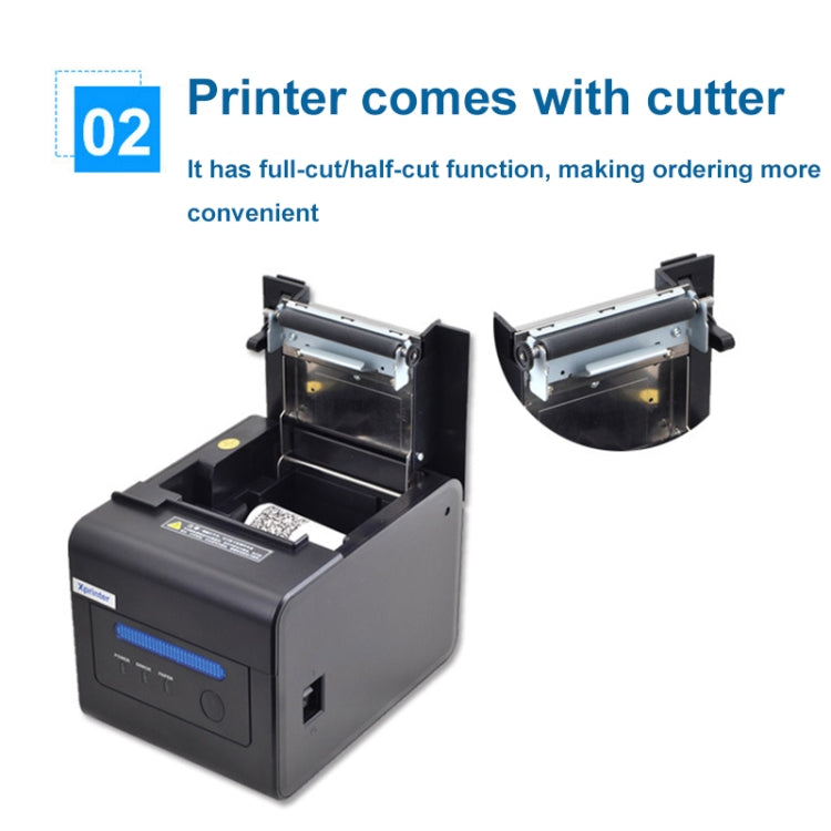 Xprinter XP-C300H 80mm Sound And Light Alarm Store Cashier Rreceipt Thermal Printer, Spec: USB+COM+LAN(US Plug) - Printer by Xprinter | Online Shopping South Africa | PMC Jewellery | Buy Now Pay Later Mobicred