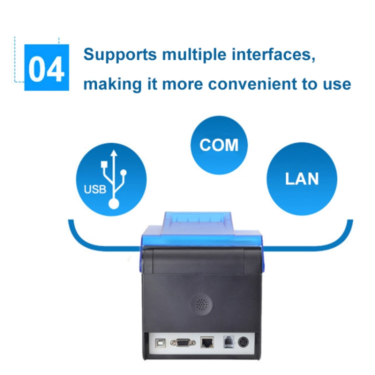 Xprinter XP-C300H 80mm Sound And Light Alarm Store Cashier Rreceipt Thermal Printer, Spec: USB+COM+LAN(US Plug) - Receipt Printers by Xprinter | Online Shopping South Africa | PMC TechLife | Buy Now Pay Later Mobicred