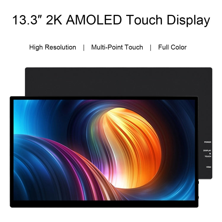 Waveshare 13.3 Inch 2K 2560×1440 HDMI/Type-C Display Interface AMOLED Touch Display(UK Plug) - Modules Expansions Accessories by Waveshare | Online Shopping South Africa | PMC Jewellery | Buy Now Pay Later Mobicred