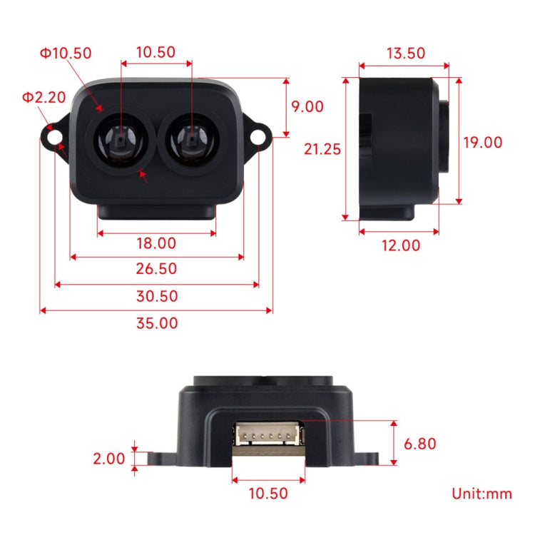 Waveshare 24893 TF-Luna Lidar Ranging Sensor Mini Laser ranging module - Modules Expansions Accessories by Waveshare | Online Shopping South Africa | PMC Jewellery | Buy Now Pay Later Mobicred