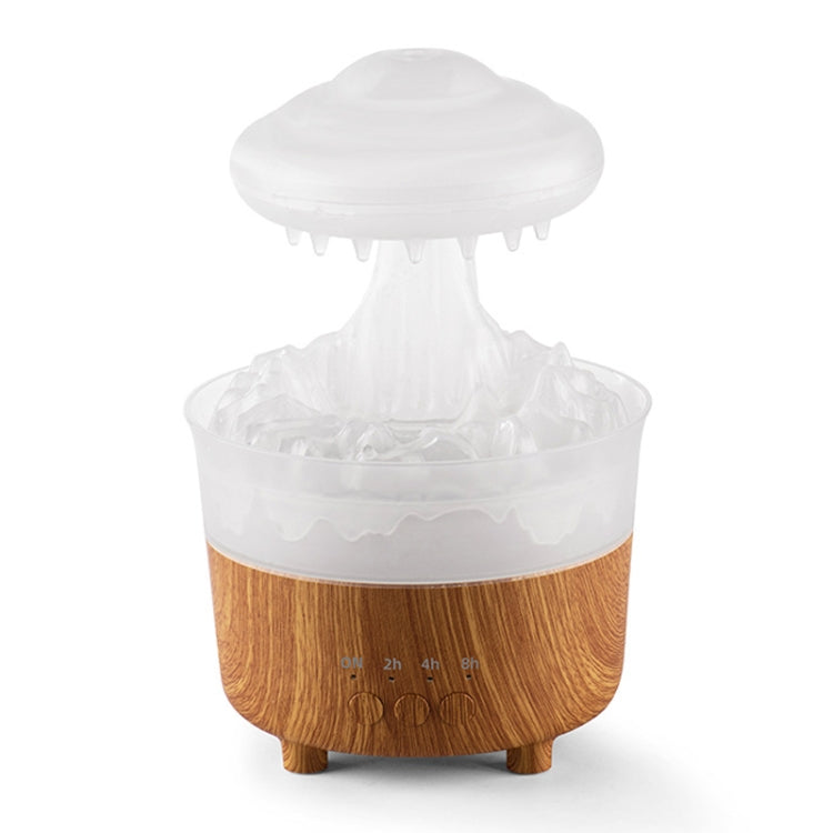 V50 Desktop Colorful Night Light Humidifier Wood Grain Water Drop Aroma Diffuser, Spec: US Plug(White) - free shipping - PMC TechLife - Order now!