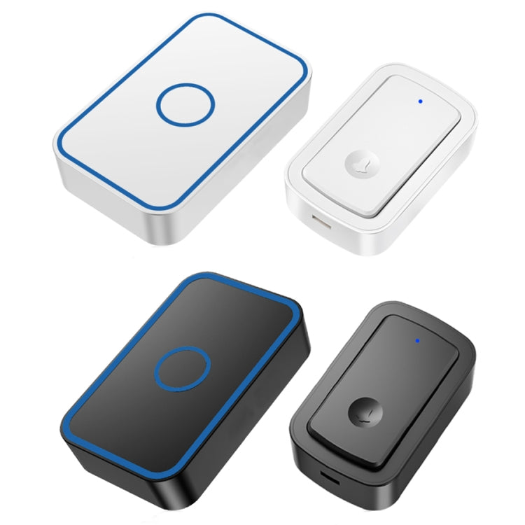 CACAZI A19 1 For 1 Wireless Music Doorbell without Battery, Plug:US Plug(Black) - Wireless Doorbell by CACAZI | Online Shopping South Africa | PMC TechLife | Buy Now Pay Later Mobicred