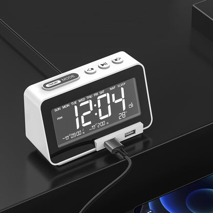 K5 Wireless Bluetooth Speaker Desktop Alarm Clock Radio, Specification: UK Plug(White) - Desktop Speaker by PMC Jewellery | Online Shopping South Africa | PMC Jewellery | Buy Now Pay Later Mobicred