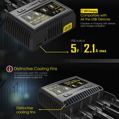 NITECORE 4-Slot Smart LCD Fast Charger, Model: SC4(EU Plug) - Charger & Converter by PMC Jewellery | Online Shopping South Africa | PMC Jewellery | Buy Now Pay Later Mobicred