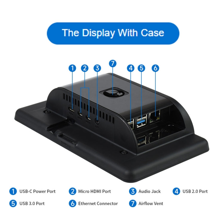 Waveshare 7 inch 800×480 IPS Capacitive Touch Display, DSI Interface, 5-Point Touch with Case - LCD & LED Display Module by Waveshare | Online Shopping South Africa | PMC Jewellery | Buy Now Pay Later Mobicred