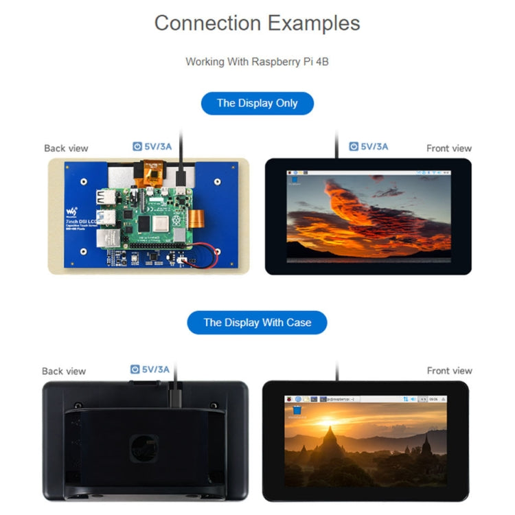 Waveshare 7 inch 800��480 IPS Capacitive Touch Display, DSI Interface, 5-Point Touch without Case - free shipping - PMC TechLife - Order now!