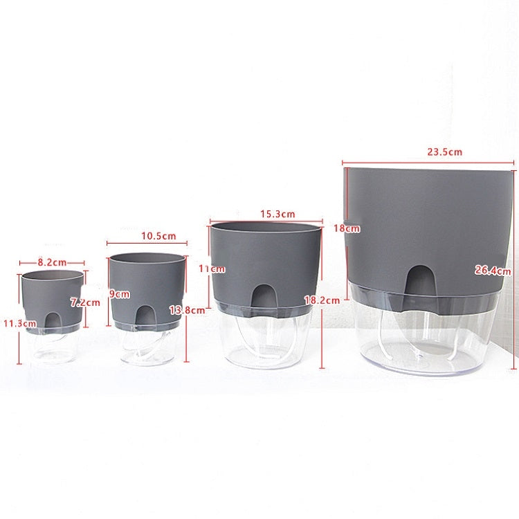 Transparent Plastic Double-Layer Water Storage Automatic Water-Absorbing Flowerpot, Size: A703 Caliber 8.2cm(Gray Transparent Basin) - Flower Pots & Planters by PMc TechLife | Online Shopping South Africa | PMc TechLife | Buy Now Pay Later Mobicred