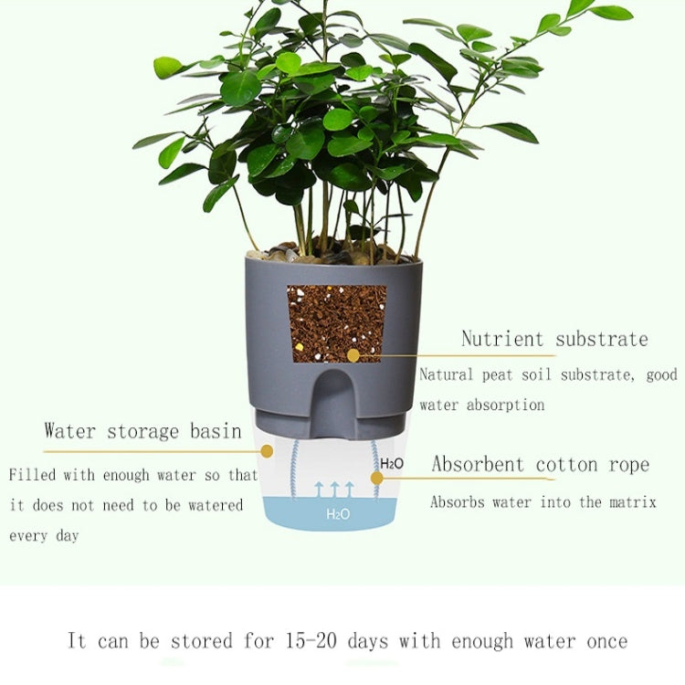 Transparent Plastic Double-Layer Water Storage Automatic Water-Absorbing Flowerpot, Size: A703 Caliber 8.2cm(Gray Transparent Basin) - Flower Pots & Planters by PMc TechLife | Online Shopping South Africa | PMc TechLife | Buy Now Pay Later Mobicred