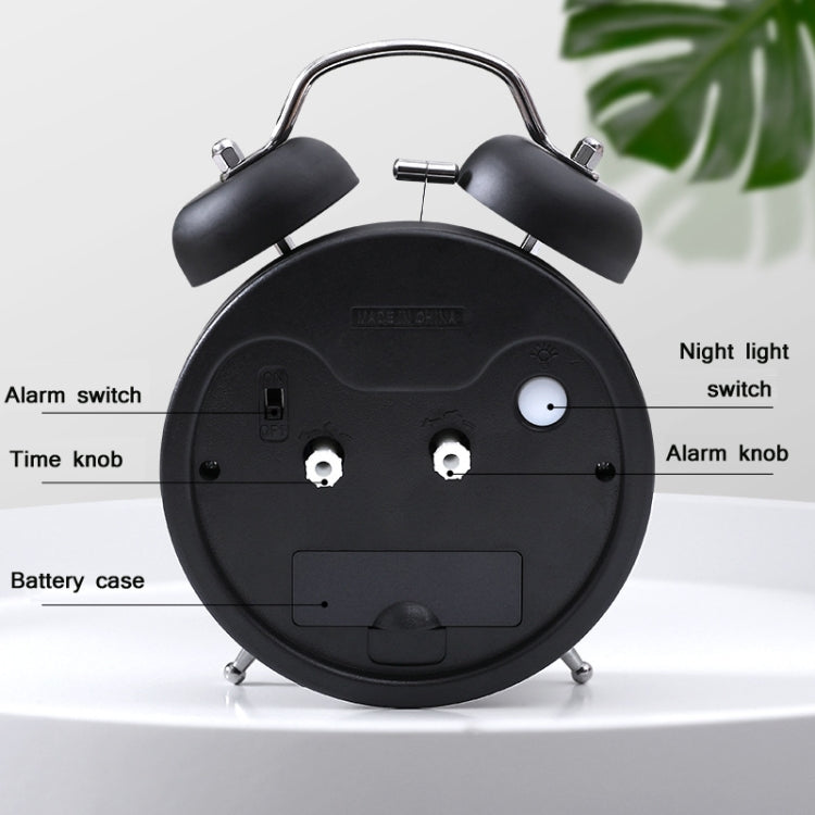 3304T Bedroom Bedside Multifunctional Bell Metal Alarm Clock With Night Light(Wine Red) - free shipping - PMc TechLife - Order now!