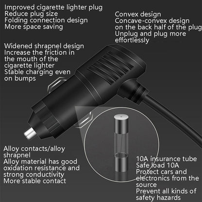 Car Charger Cigarette Lighter 1 In 3 Mobile Phone USB Car Charger(Black) - Cigar Socket by PMC Jewellery | Online Shopping South Africa | PMC Jewellery | Buy Now Pay Later Mobicred