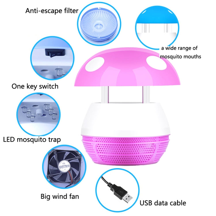 Mushroom LED Mosquito Killer Lamp Household USB Mosquito Killer(Sky Blue) - Repellents by PMC Jewellery | Online Shopping South Africa | PMC Jewellery | Buy Now Pay Later Mobicred