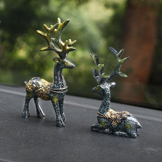 2 Pairs R-8820 Car Ornaments Car Home Safe Deer Decorations(Bronze Blue) - Ornaments by PMC Jewellery | Online Shopping South Africa | PMC Jewellery | Buy Now Pay Later Mobicred