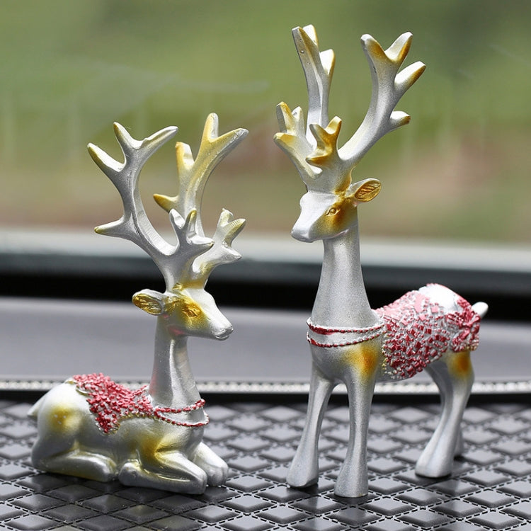 2 Pairs R-8820 Car Ornaments Car Home Safe Deer Decorations(Silver) - Ornaments by PMC TechLife | Online Shopping South Africa | PMC TechLife | Buy Now Pay Later Mobicred