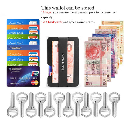 New-Bring Metal Card Holder Multifunctional  EDC Wallet Can Store Keys & U Disk(Black) - Card & Passport Bags by New-Bring | Online Shopping South Africa | PMC Jewellery | Buy Now Pay Later Mobicred