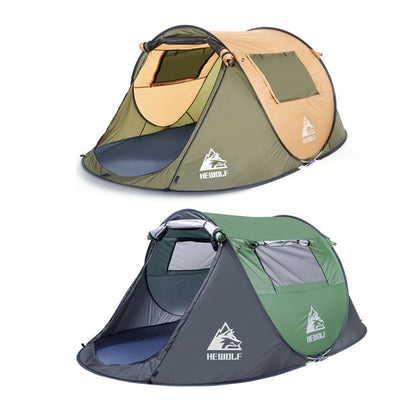 Hewolf 1766 Outdoor Automatic Windproof Quick-Opening Tent Camping Sunscreen Tent For 2-3 People (Army Green) - Tents & Accessories by PMC Jewellery | Online Shopping South Africa | PMC Jewellery