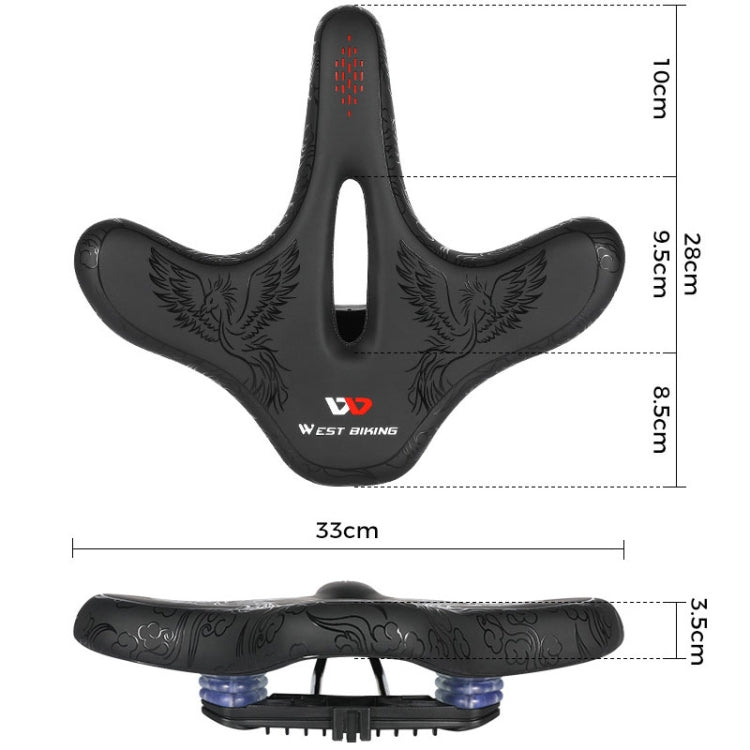 WEST BIKING YP1602797 Bicycle Hollow Seat Night Riding With Warning Tail Light Seat(Phoenix) - free shipping - PMc TechLife - Order now!