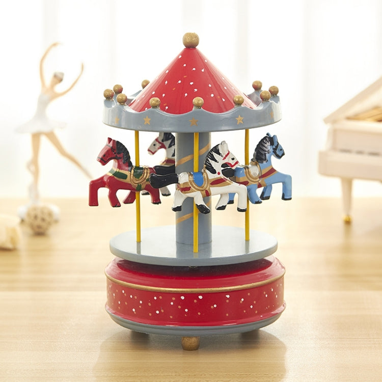 Sky City Carousel Clockwork Music Box Couples Birthday Gift(K0233 Dot Red) - Music Box by PMC Jewellery | Online Shopping South Africa | PMC Jewellery | Buy Now Pay Later Mobicred