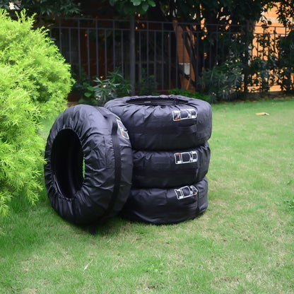 4 in 1 Waterproof Dustproof Sunscreen Car Tire Spare Tire Cover, Size:S (Black) - Aluminum Film PEVA by PMC Jewellery | Online Shopping South Africa | PMC Jewellery | Buy Now Pay Later Mobicred