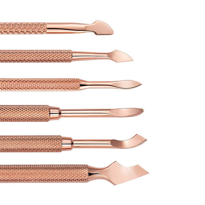 3 PCS Stainless Steel Rose Gold Double-Headed Steel Push Dead Skin Scissors Nail Set,Style: 06  Small Head - Nail Art Equipment by PMC Jewellery | Online Shopping South Africa | PMC Jewellery | Buy Now Pay Later Mobicred