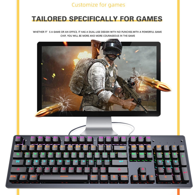 LEAVEN K880 104 Keys Gaming Green Axis Office Computer Wired Mechanical Keyboard, Cabel Length:1.6m(Black) - Wired Keyboard by LEAVEN | Online Shopping South Africa | PMC Jewellery | Buy Now Pay Later Mobicred