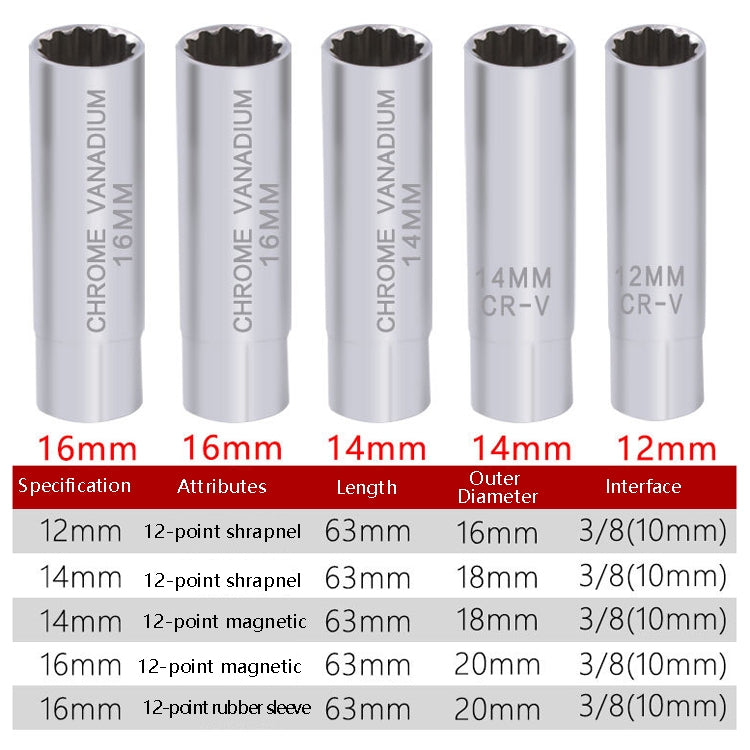 Car Spark Plug Sleeve Wrench Thin Flames Disassembly Tool, Specification: 16mm (Magnetic) - free shipping - PMC TechLife - Order now!