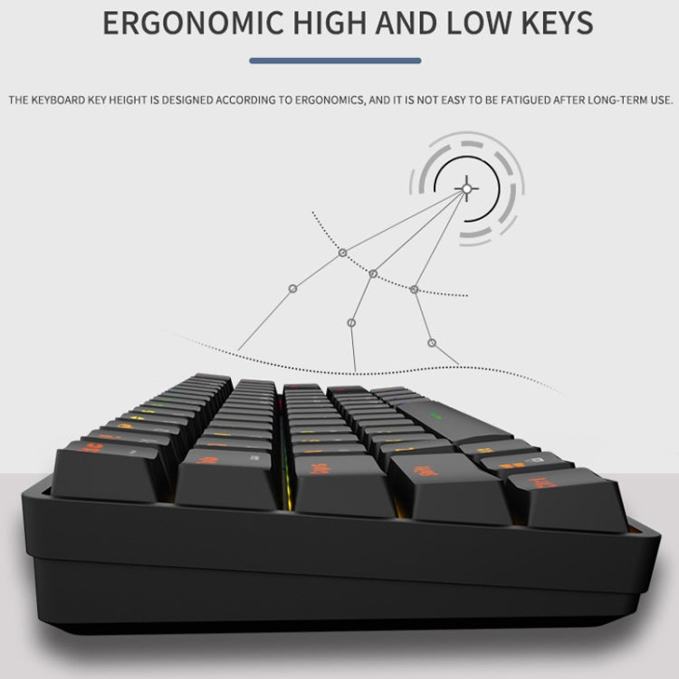 LEAVEN K28 61 Keys Gaming Office Computer RGB Wireless Bluetooth + Wired Dual Mode Mechanical Keyboard, Cabel Length:1.5m, Colour: Tea Axis (White) - free shipping - PMC Jewellery - Order now!