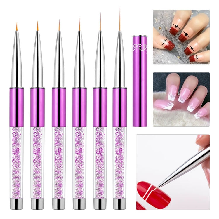 Nail Art Drawing Pen Purple Drill Rod Color Painting Flower Stripe Nail Brush With Pen Cover, Specification: 11mm - Nail Art Equipment by PMC Jewellery | Online Shopping South Africa | PMC Jewellery | Buy Now Pay Later Mobicred