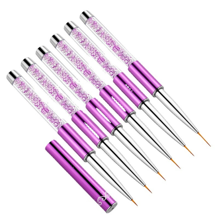 Nail Art Drawing Pen Purple Drill Rod Color Painting Flower Stripe Nail Brush With Pen Cover, Specification: 9mm - Nail Art Equipment by PMC Jewellery | Online Shopping South Africa | PMC Jewellery | Buy Now Pay Later Mobicred