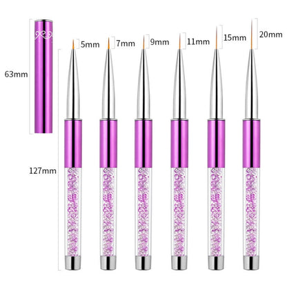 Nail Art Drawing Pen Purple Drill Rod Color Painting Flower Stripe Nail Brush With Pen Cover, Specification: 5mm - Nail Art Equipment by PMC Jewellery | Online Shopping South Africa | PMC Jewellery | Buy Now Pay Later Mobicred