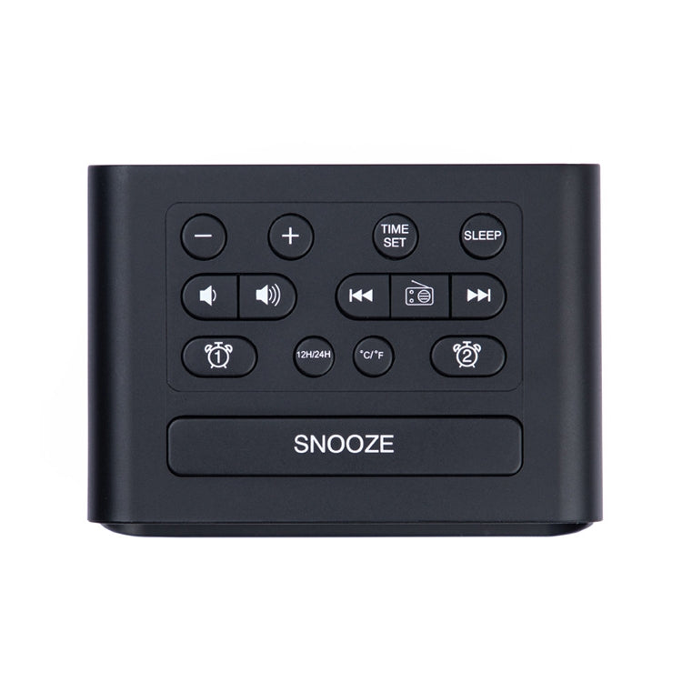 LED Digital Bedroom Alarm Clock With USB Charging Port Clock Radio Temperature Electronic Platform Clock, Specification: US Plug(Black) - Alarm Clocks by PMc TechLife | Online Shopping South Africa | PMc TechLife | Buy Now Pay Later Mobicred
